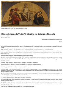 I Filosofi dicono la VeritÃ ? Il dibattito tra Scienza