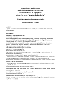 Anatomia splancnologica - Università degli studi di Genova