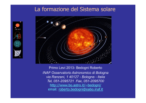 La formazione del Sistema solare - Osservatorio Astronomico di