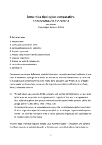 Semantica tipologico-comparativa: endocentria ed esocentria