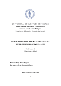 diagnosi molecolare dell`infezione da hiv ed epidemiologia dell