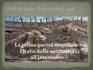 La prima guerra mondiale: l`Italia dalla neutralità all`intervento