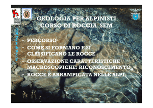 GEOLOGIA PER ALPINISTI CORSO DI ROCCIA SEM