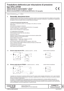 Trasduttore elettronico per misurazione di pressione tipo DT2 e DT2V
