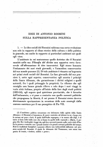 IDEE DI ANTONIO ROSMINI SULLA RAPPRESENTANZA POLITICA