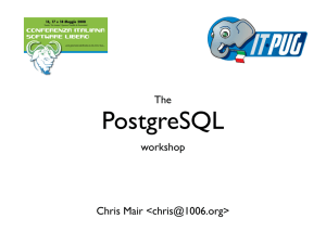 The PostgreSQL workshop