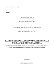 Fattori che influenzano i gusti musicali dei ragazzi di scuola