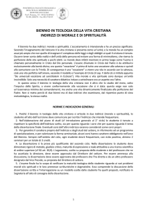 biennio in teologia della vita cristiana indirizzi di morale e di