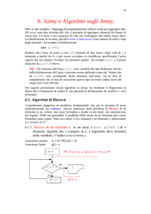 6. Array e Algoritmi sugli Array