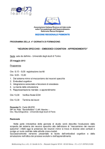 NEURONI SPECCHIO &ndash; EMBODIED COGNITION