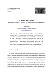 La filosofia delle religioni. - Isonomia