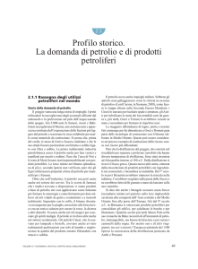 Profilo storico. La domanda di petrolio e di prodotti