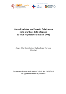 Linee di indirizzo per l`uso del Palivizumab nella - DEP