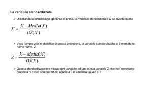 X` = X − Media(X) DS(X) - Sito dei docenti di Unife