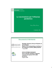 La vaccinazione per l`influenza pandemica