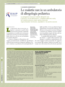 Le malattie rare in un ambulatorio di allergologia pediatrica