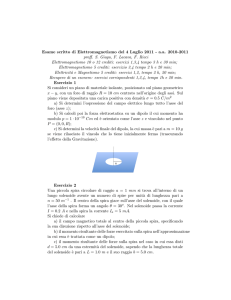 Testo e soluzioni del compito di Elettromagnetismo del 4/7/2011