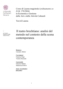 Il teatro brechtiano: analisi del metodo nel contesto della scena