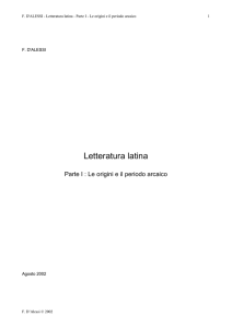 Letteratura latina - FDA Didattica per le materie letterarie