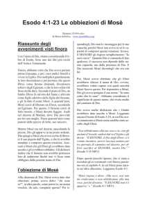 Esodo 4:1-23 Le obbiezioni di Mosè