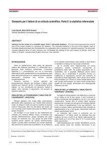 Glossario per il lettore di un articolo scientifico. Parte II: la statistica