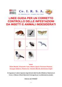linee guida per un corretto controllo delle infestazioni da insetti e