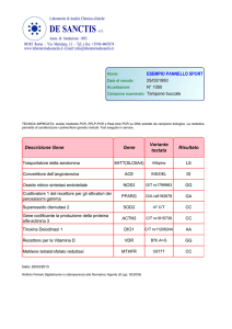 Test Nutrigene Sport - Laboratorio de Sanctis