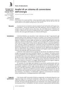 Analisi di un sistema di conversione dell`energia