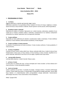 Meda Anno Scolastico 2011 – 2012 Classe 3^A PROGRAMMA DI