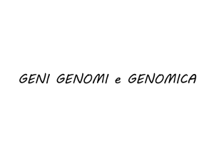 Genomica Lez.1 - Dipartimento di Biologia