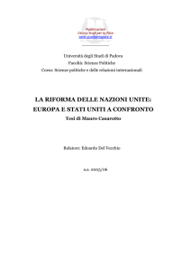 la riforma delle nazioni unite: europa e stati uniti