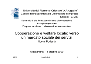 C i lf l l Cooperazione e welfare locale: verso un mercato sociale dei