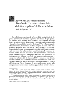 Il problema del cominciamento filosofico in “La prima riforma della