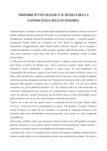 friedrich von hayek e il ruolo della conoscenza nell`economia