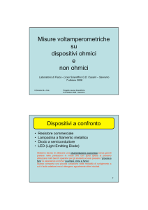 Misure voltamperometriche su dispositivi ohmici e non ohmici