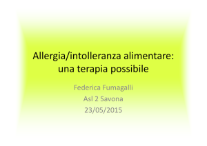 Allergia/intolleranza alimentare: una terapia