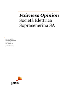 Fairness Opinion Società Elettrica Sopracenerina SA