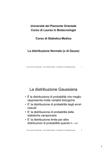 La distribuzione Gaussiana