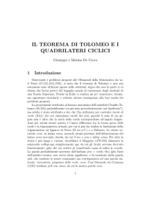 il teorema di tolomeo ei quadrilateri ciclici