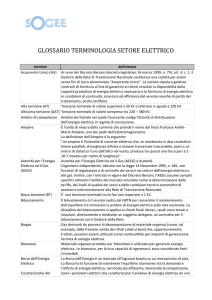 Glossario terminologia settore elettrico