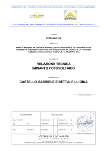 Relazione tecnica impianto fotovoltaico