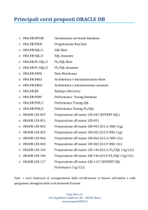 Principali corsi proposti ORACLE DB