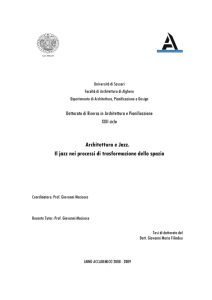 Architettura e Jazz. Il jazz nei processi di trasformazione dello spazio