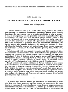 GIAMBATTISTA VICO E LA FILOSOFIA CECA Alcune note