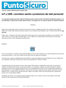 IoT e USB: conciliare sanità e protezione dei dati
