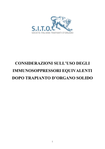 considerazioni, la SITO - forum trapianti italia