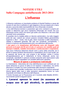 NOTIZIE UTILI campagna antinfluenzale 2013
