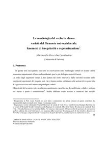 La morfologia del verbo in alcune varietà del Piemonte sud