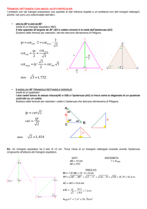 Pitagora applicato a Triangoli con angoli particolari