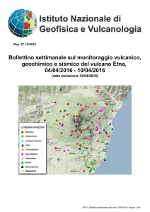 Bollettino settimanale sul monitoraggio vulcanico